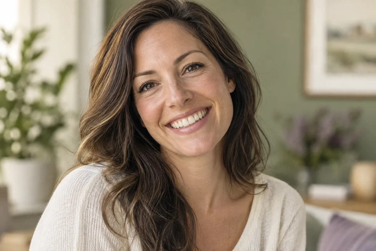 A natural smile illustrating a discussion of teeth whitening.